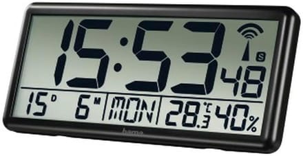 Grote Digitale Wandklok met Radio, Thermometer en Hygrometer