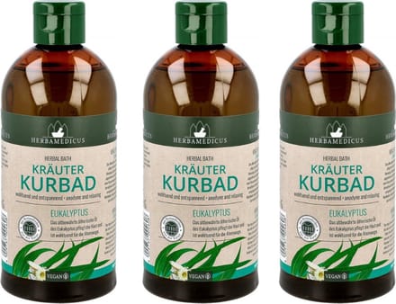 Herbamedicus - 3-Flessen - Eucalyptus kruidenbad - 500ml per fles