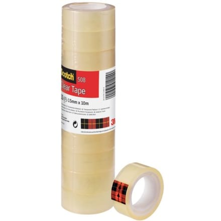 Plakband Scotch 508 15mmx10m transparant 10 rollen
