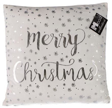 In the Mood Collection Merry Christmas Kussen Wit 40x40x10 cm