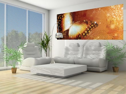 Butterfly gold wallcovering