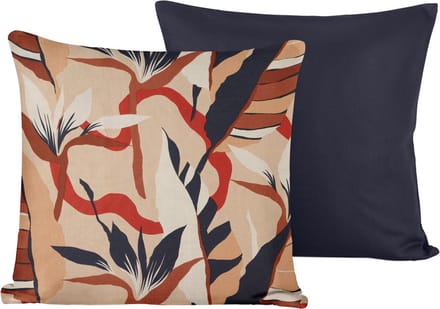 De Witte Lietaer Sierkussensloop Set Junglecat Dress Blues - 40 x 40 cm - Satijn Katoen