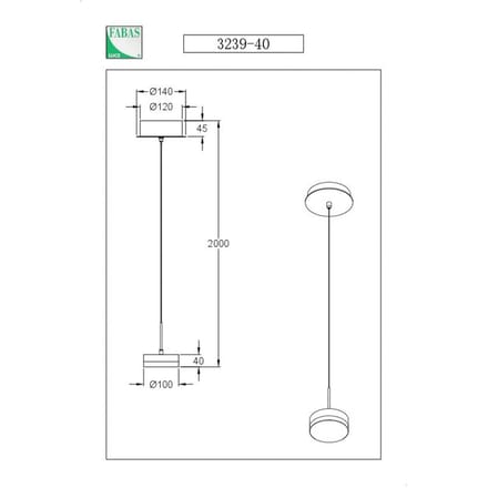 Fabas Luce Hanglamp Dunk, aluminium, 1-lamp, 3.000 K, metaal