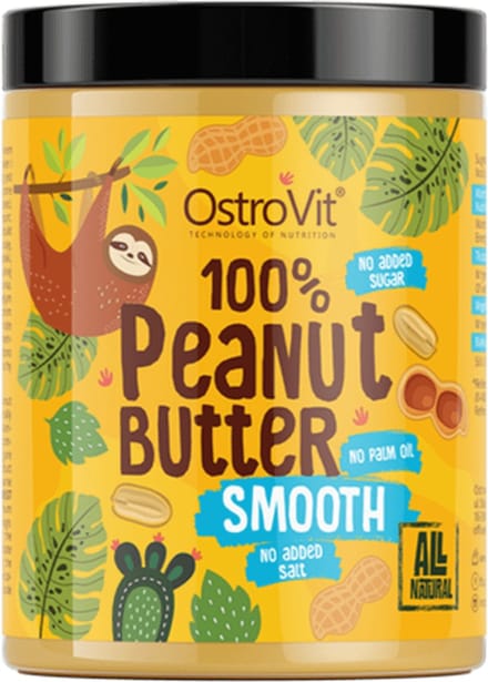 OstroVit 100% Peanut Butter (1000g) Smooth - Functionele voeding - Notenboter