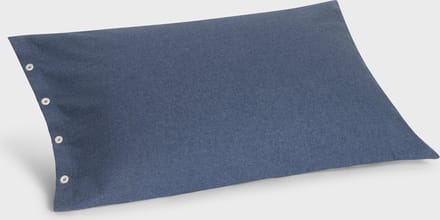 Yumeko kussensloop flanel denim blauw 50x70 - Biologisch & ecologisch - 1 stuk