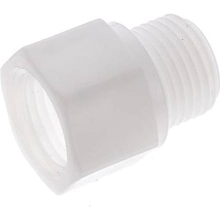 Verlengnippel G1/2" Buitendraad X Binnendraad Polypropyleen (PP) 10bar FDA 27mm Hex