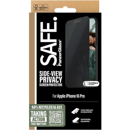 SAFE by PanzerGlass Privacy Screenprotector Ultra Wide Fit met applicator geschikt voor Apple iPhone 16 Pro