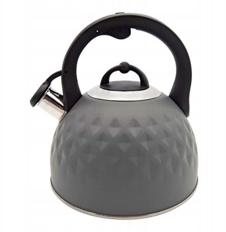 Fluitketel 2,5 Liter – Fluitketel Inductie RVS – Mat Grijs 3D – Gas & Inductie