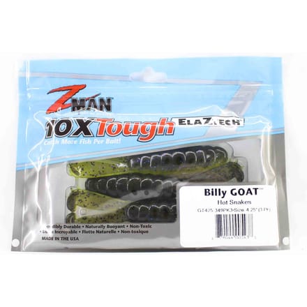 Leurre souple Zman Billy Goat 4,25 pouces 3/paquet Hot Snakes (5438)