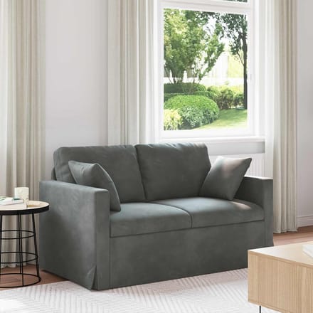 vidaXL - Bank - Donkergrijs - 138 - x - 78 - x - 80 - cm - Fluweel