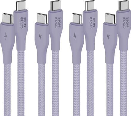 Usb-c naar usb-c kabel - Oplaadkabel - Laadkabel - Oplaadsnoer - 4 stuks - 1m - Paars