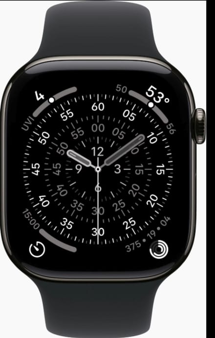 Apple Watch 11 - Wifi + 5G - 46mm - Slate Titanium Case with Black Sport Band - M/L