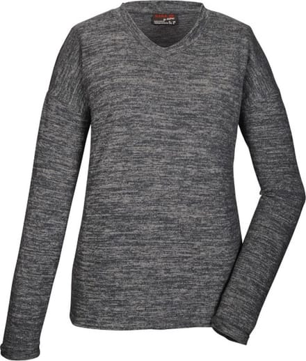 Killtec dames trui - fleece trui dames - v-hals - 40897 - navy gemeleerd - maat 38