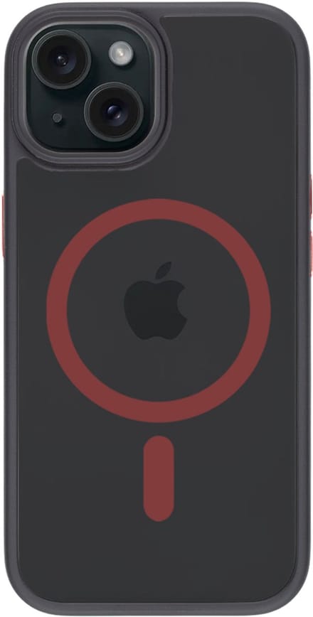 Tactical iPhone 15 MagForce Hyperstealth 2.0 Cover – Hoesje met Losse Klikbare Knoppen – Black/Red