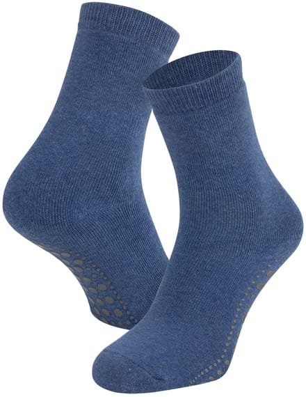 Antislip kindersokken van katoen – Dark jeans melange – 19-22