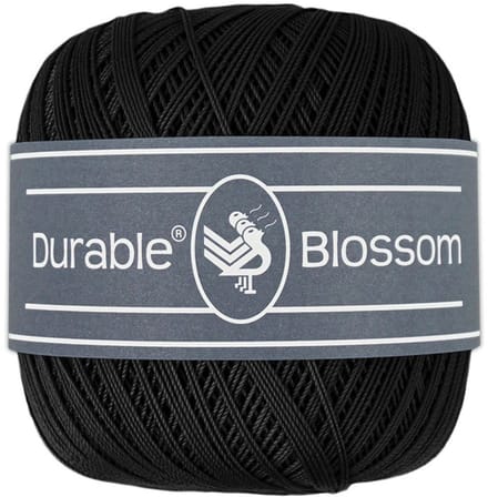 Durable Blossom - 325 Black - Verfijnd Gemerceriseerd Katoen Garen