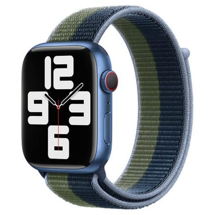 Apple Watch Sport Loop  - 45 mm - Abyss Blue/Moss Green - Regular - voor Apple Watch SE/5/6