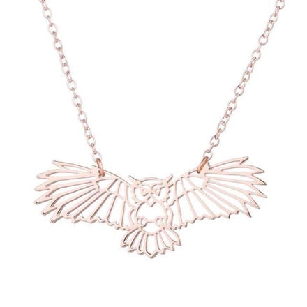 24/7 Jewelry Collection Uil Ketting - Rosé Goudkleurig