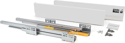Emuca Lade kit Concept voor keukens, hoogte 105 mm, diepte 400 mm, zachte sluiting, Staal, Wit
