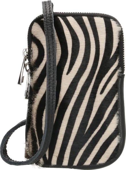 Charm London Elisa Telefoontasje - 100% Leer - Leren Tas - Zebra Print