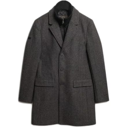 Superdry Tailored Two-in-one Stadsjas Dark Grey Grootte: M