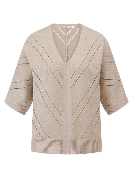 Trui V-hals Van Peter Hahn beige