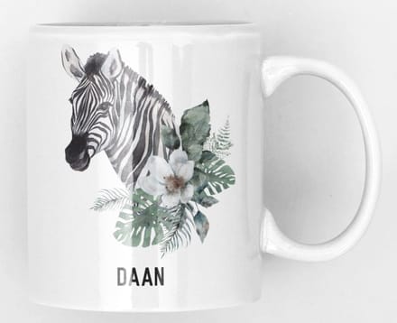 Mok met zebra en naam