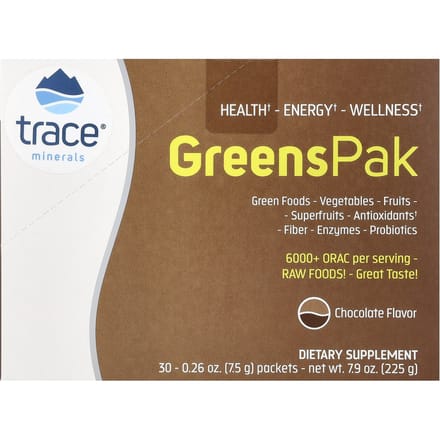 Trace, GreensPak, Chocolat, 30 sachets, 7,5 g (0,26 oz) chaque