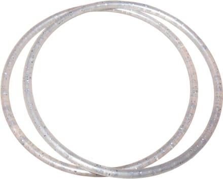 Armbanden transparant-zilver set van 2 stuks.
