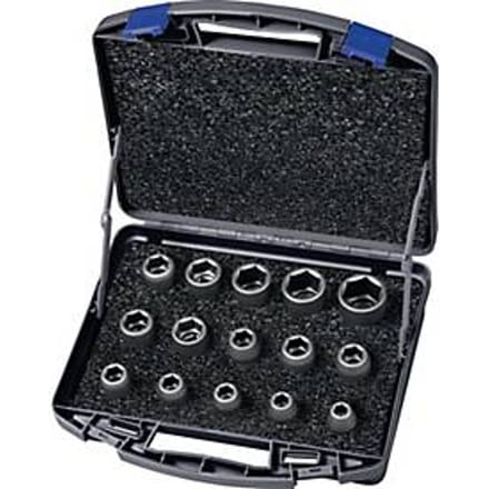 ASW Dopsleutelset 720 KS 15 OL, 15-delig, 1/2 inch, zeskant, speciaal staal staalgrijs