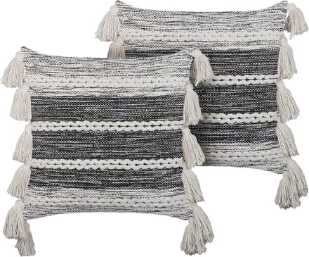 ROCHEA - Sierkussen set van 2 - Gebroken wit - 45 x 45 cm - Katoen