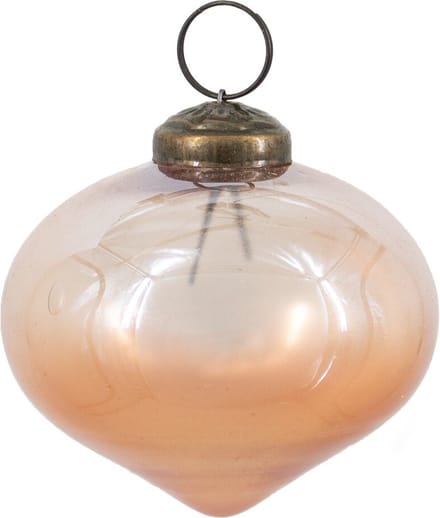 HomeBound by KY | Kerstbal glas roze | 7,5x7,5x7,5cm | kerstbal