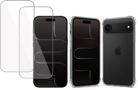 TechNow Hoesje + 2x Screenprotector geschikt voor iPhone 17 Air Hoesje Screenprotector - Tempered Glass - Extreme Shock Case Transparant