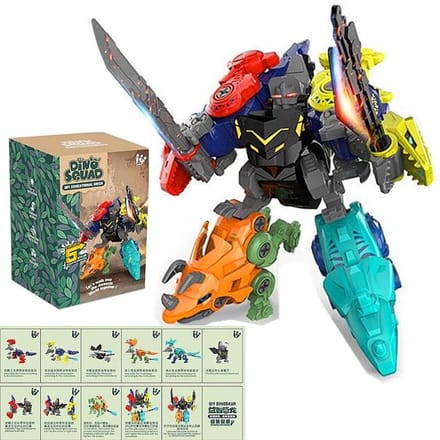 5 IN 1 Kinderen Assemblage Dinosaurustransformatie Dino Robot Bouwer Schroef Doe-het-zelf Set Blokken Demontage Schroevendraaier Model Perfect Speelgoed