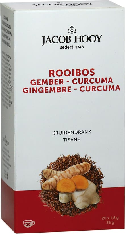 Jacob Hooy Kruidendrank Rooibos Gember Curcuma 20 stuks