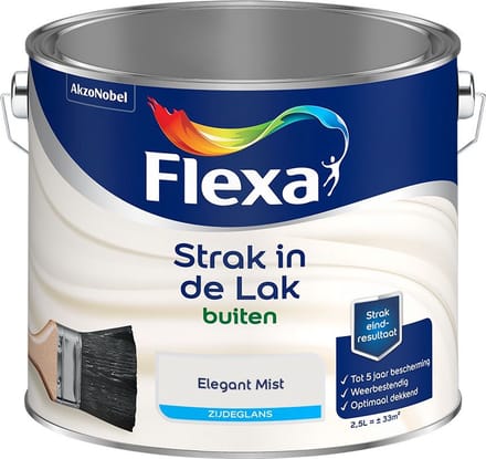 Flexa - Strak In De Lak Buitenlak Zijdeglans - Elegant Mist - Mengverf - 2,5 L