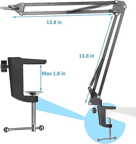 professional microphone arm - QuadCast Boom Arm Stand / microfoonhouder, microphone arm standard adjustable microphone stand - Microfoonstandaard