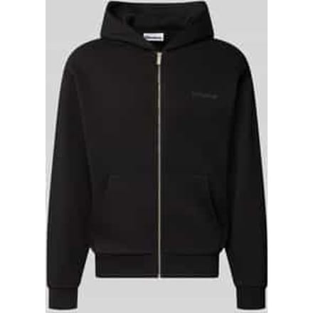 relaxed fit sweatjack van katoenmix met labeldetail