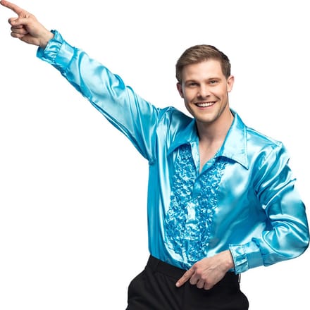 Boland - Shirt Party turquoise (M) - Volwassenen - Danser/danseres - 80's & 90's - Disco