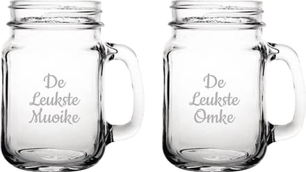 Gegraveerde Drinkglas 45cl De Leukste Muoike-De Leukste Omke