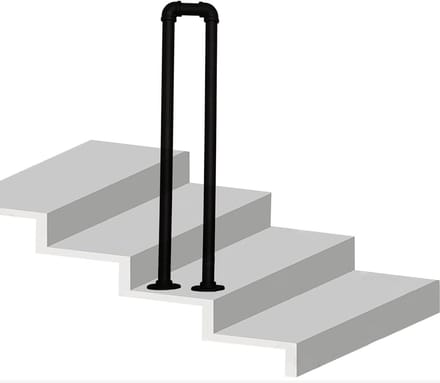 Trapleuning - Veiligheidsbeugel - Veilig Lopen - Smeedijzer Ontwerp - 50 cm - Zwart