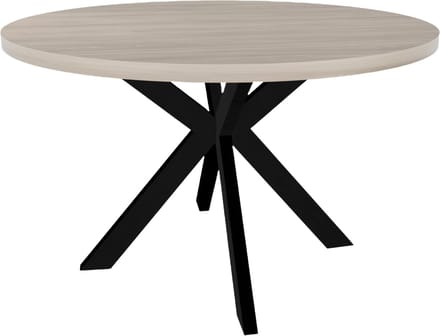 Eettafel rond melamine 130cm Sanne wit grijs ronde tafel