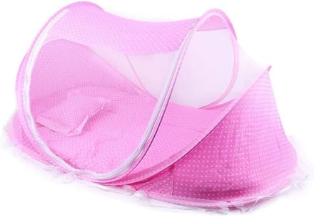 Babybed Klamboe - Reisbed - Bescherming baby - Opvouwbaar ontwerp - 110 cm - Roze