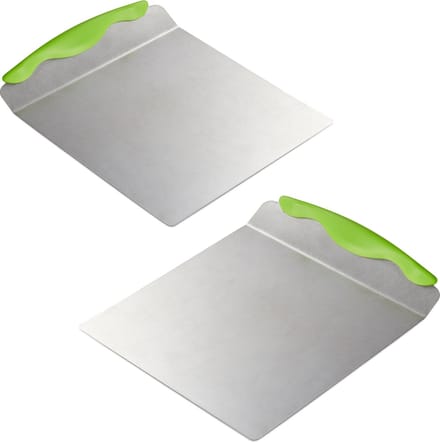2x taartschep rvs - taartplaat - vierkant - groot - met handvat - 20 x 24 cm