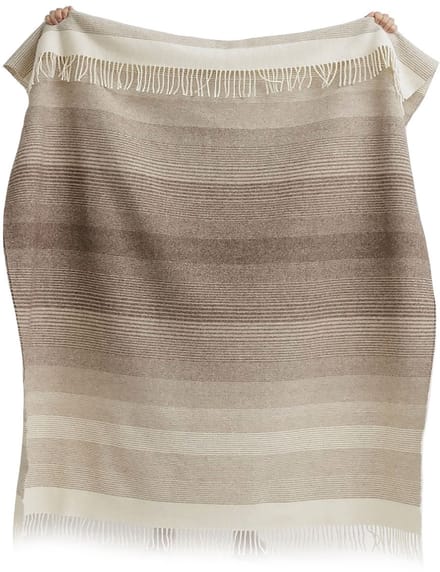 MoST - Plaid van ongeverfde Mongoolse wol Gobi - 100% schapenwol - 140 x 200 cm - beige-bruin