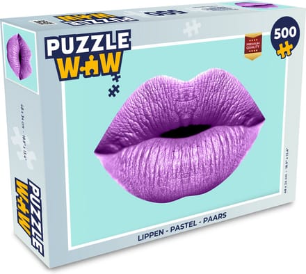 Puzzel Lippen - Pastel - Paars - Legpuzzel - Puzzel 500 stukjes