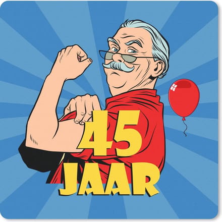 Muismat 20x20 cm - Mousepad Man - Jubileum - 45 Jaar - Muismatten