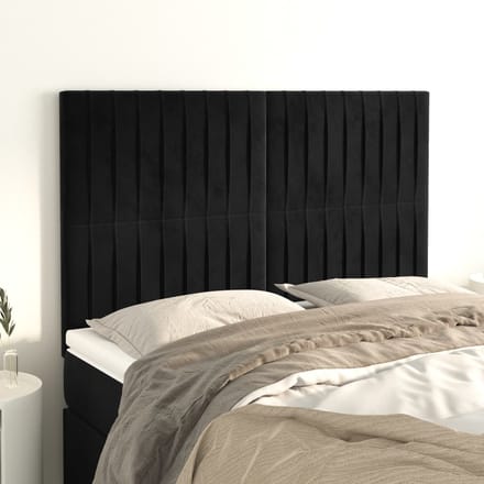 vidaXL - Hoofdbord - zwart - 144x5x118/128 - cm - fluweel
