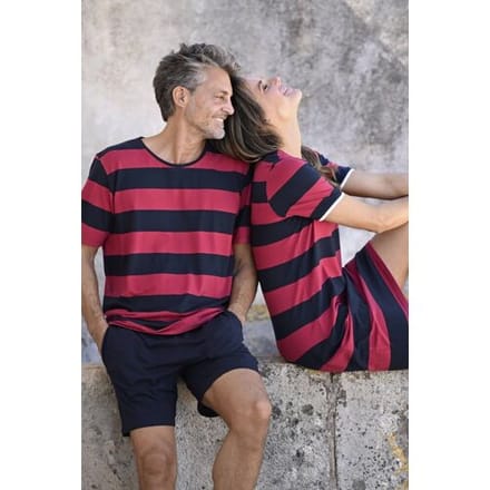 Ringella Heren shortama rode strepen Rood man 60