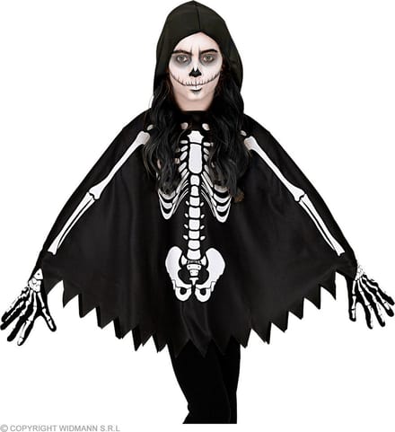 Skelet poncho halloween kinderen